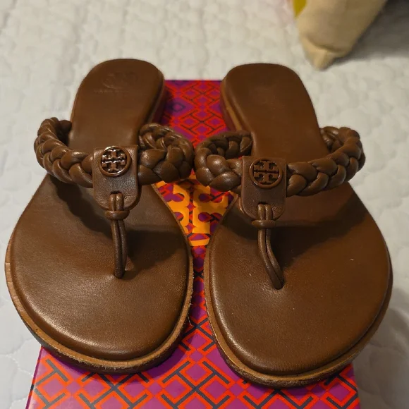 Tory Burch Braided Brown Sandals - Picture 1 of 6